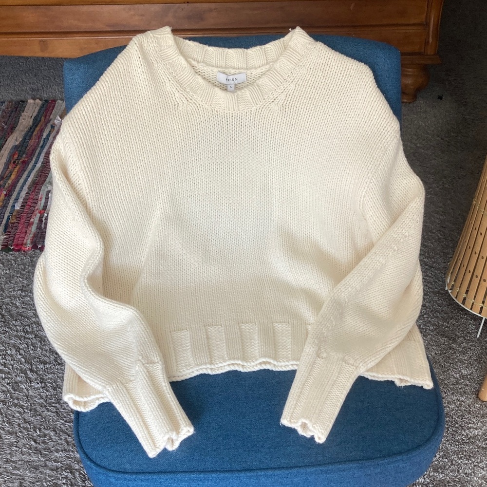 Reiss Cream Crew Neck Sweater